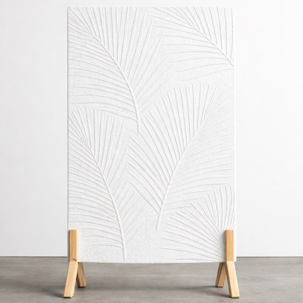 White Palm Leaf Freestanding Acoustic Panel