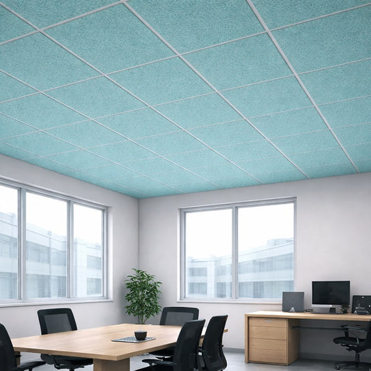 Acoustic Ceiling Tiles in Mermaid Blue