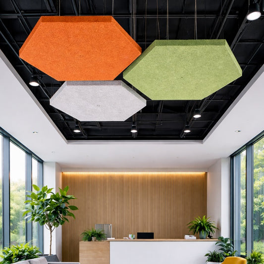Hexagonal Modular Rafts Acoustic Ceiling Rafts – Aura Acoustic Panels