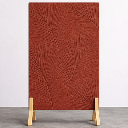 Palm Leaf Freestanding Grooved Acoustic Panel in Cinnamon