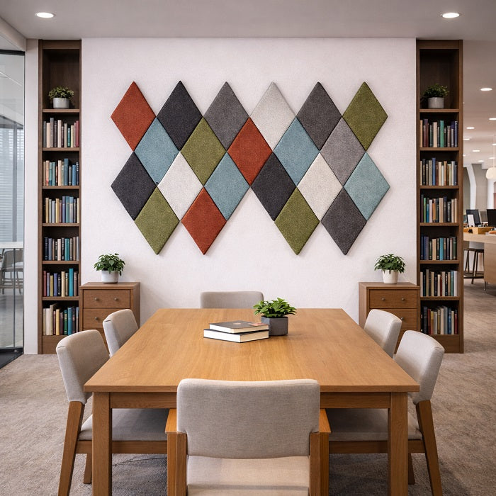 Diamond Acoustic Wall Tiles in Library