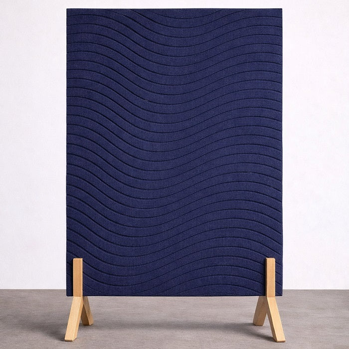 Freestanding Wave Grooved Acoustic Panel