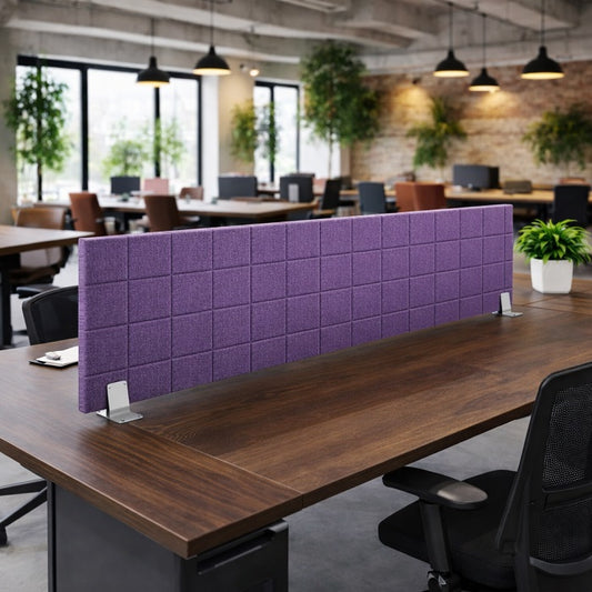 12mm Acoustic Desk Screen with Grid Design