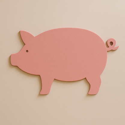 Pig Shaped Polycolour Board
