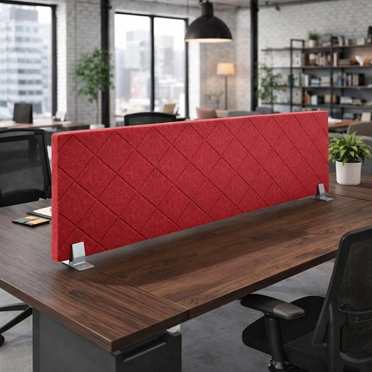 12mm Acoustic Desk Screen with Diamond Design