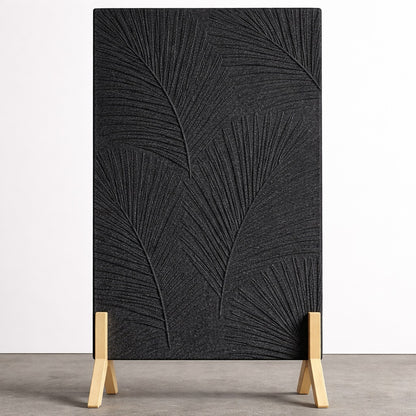 Palm Leaf Freestanding Grooved Acoustic Panel in Slate Grey
