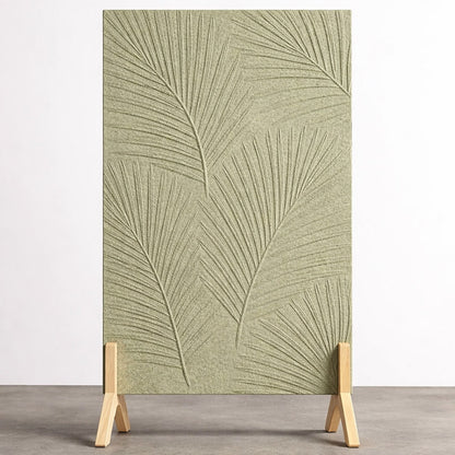 Palm Leaf Freestanding Grooved Acoustic Panel in Tea Green