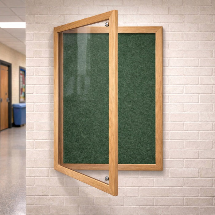 Wood Lockable Acoustic Notice Board
